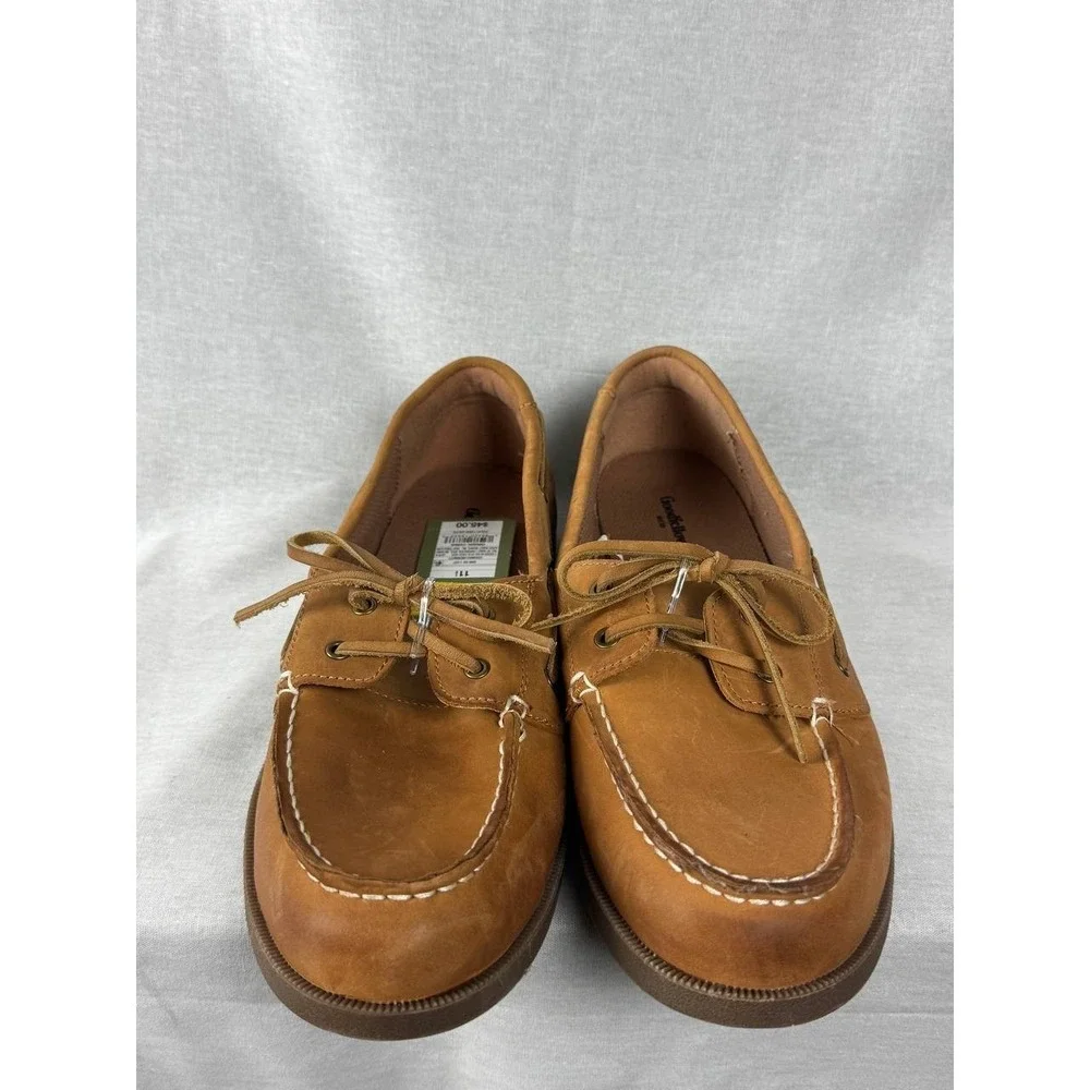 Goodfellow & Co Mens Tan Leather Boat Shoes Nautical‎ Loafers Size 11.5 NEW